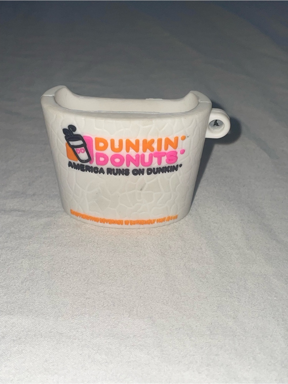 Dunkin' Donuts White Logo Coffee Mug Earbuds Case Keychain PRELOVED
